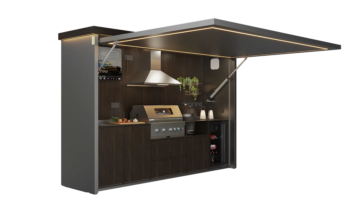 Fold-up Flip-up Door Outdoor Kitchen Pod