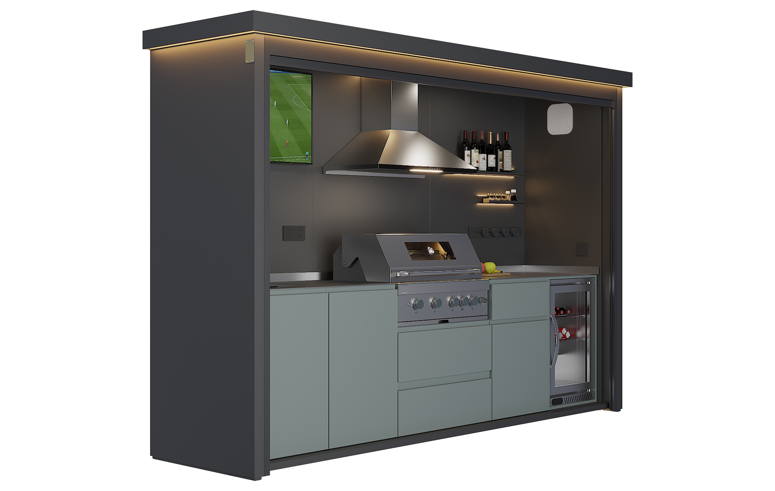 Roller Shutter Door Outdoor Kitchen Pod compact door structure